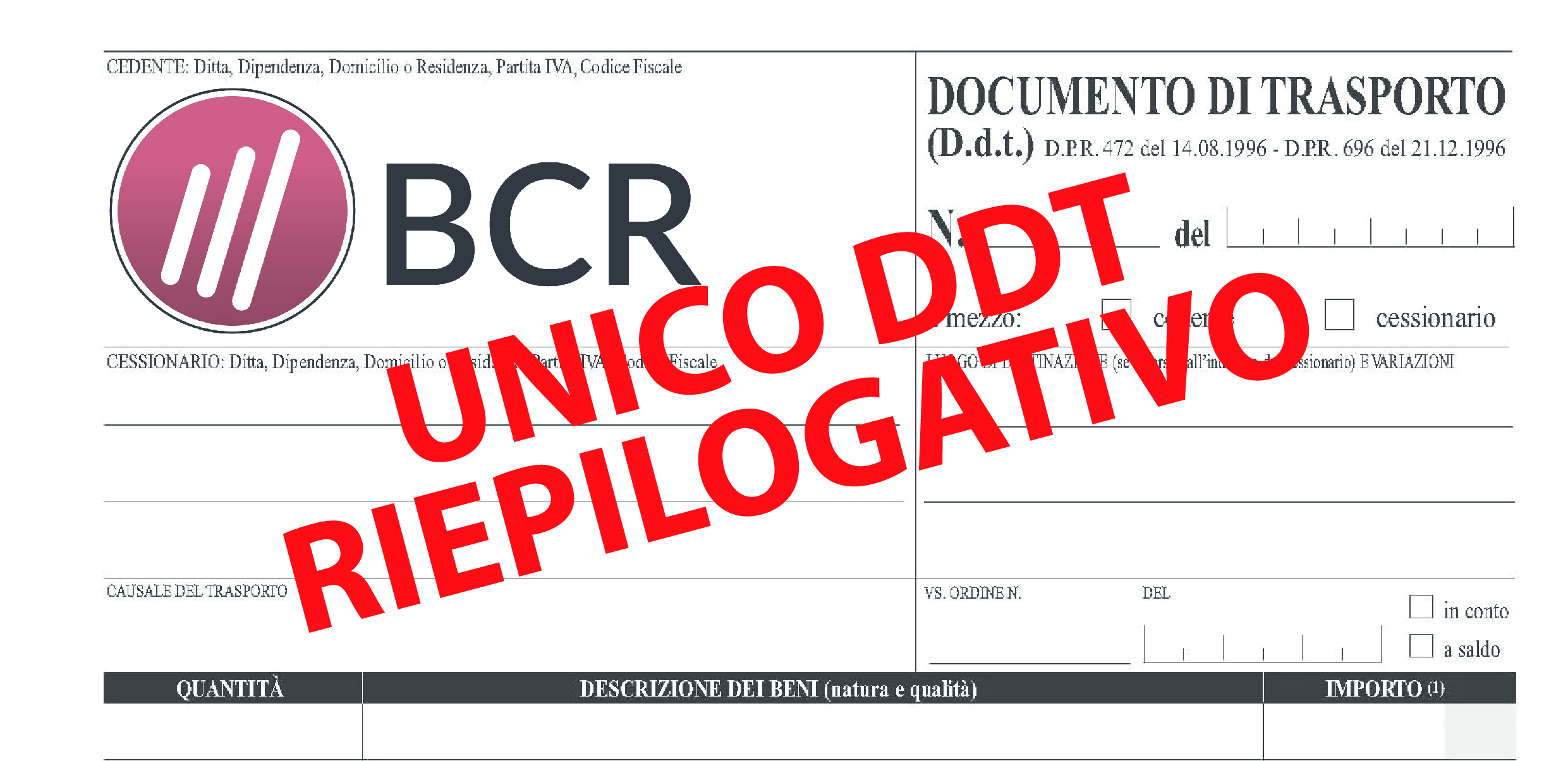 UNICO DDT RIEPILOGATIVO